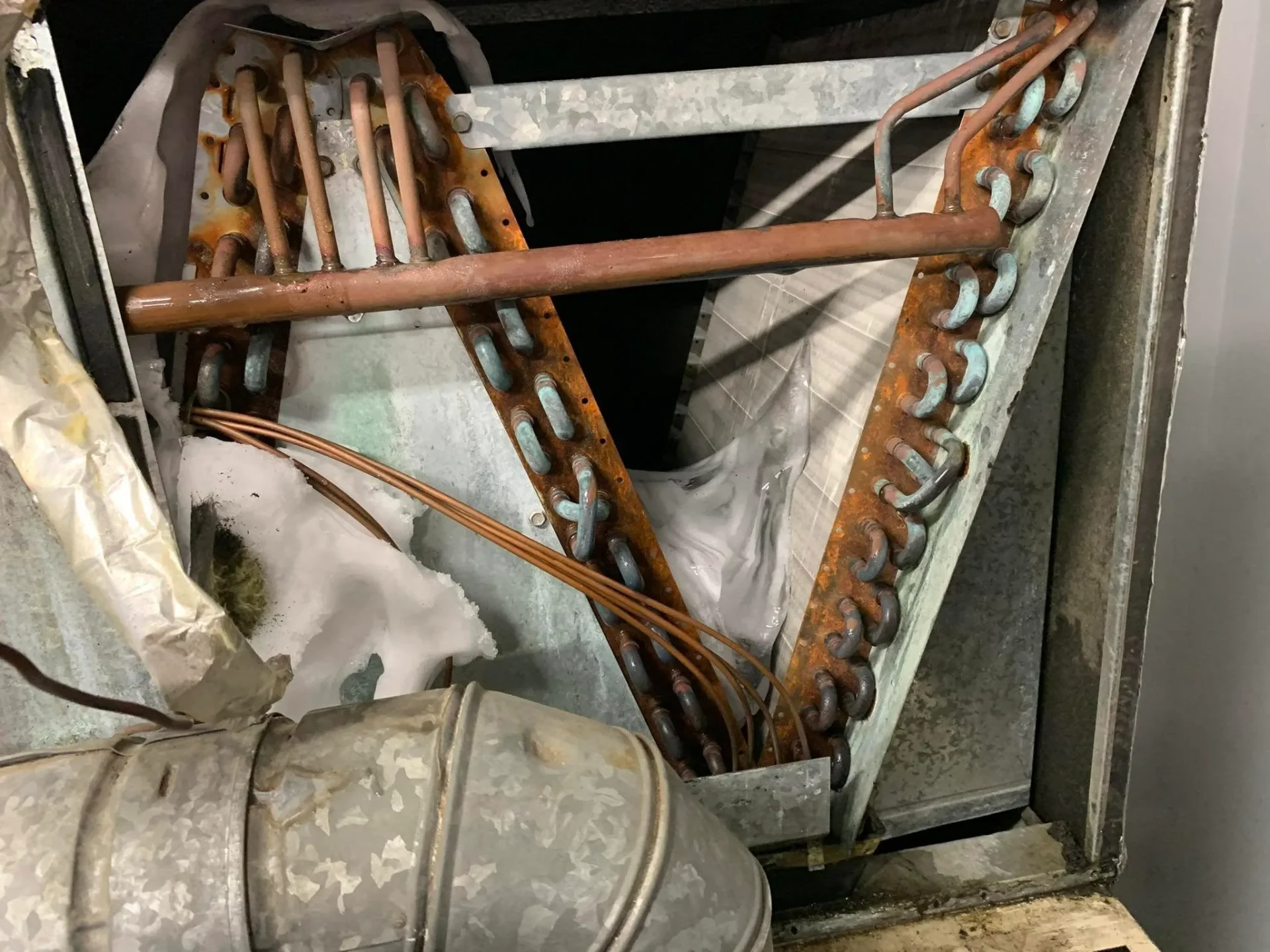 Frozen evaporator coil on a Kentwood home AC system